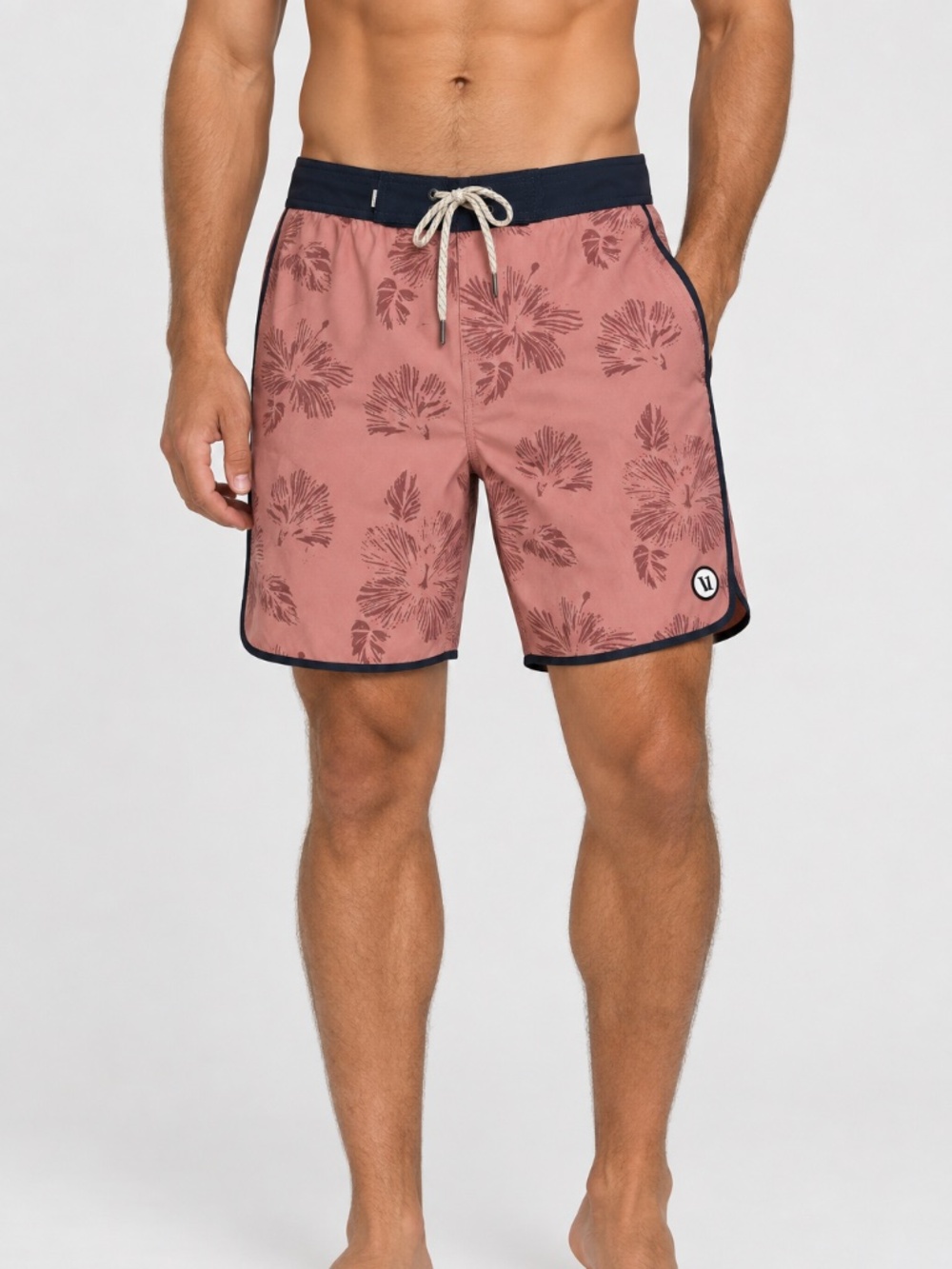 VUORI Men’s Cruise Board Shorts Pink Floral Men’s Medium